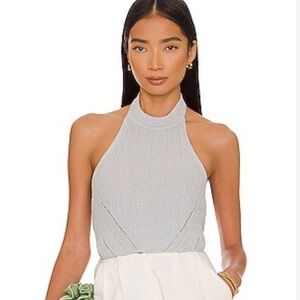 L’Academie Thalia Knit Top in Steel Grey